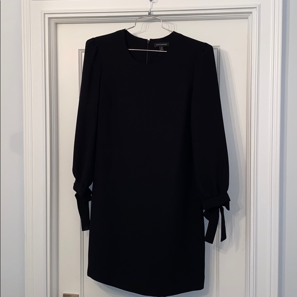 Banana Republic Black Dress with Tie Sleeve
